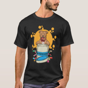 Camiseta Antidepressivo Pitbull Para Proprietário De Cães D