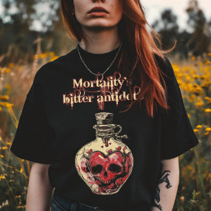 Camiseta Antidoto Amargo da Mortalidade Crânio Coração Lov