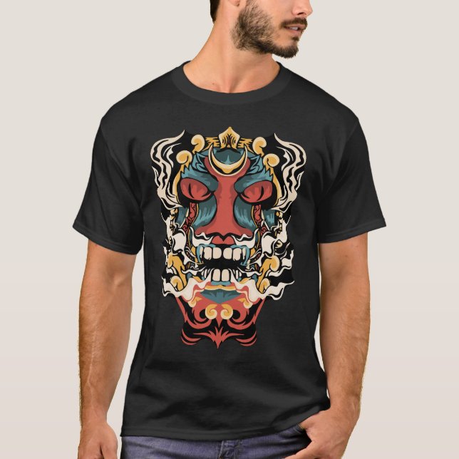 Camiseta Antiga Arte do Diabo Japonês (Frente)