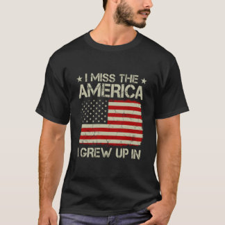 Camiseta Antiga Bandeira Americana Que Sinto Falta Da Améri
