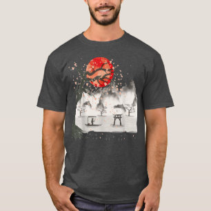 Camiseta Antiga Design de Arte Gráfica Japonesa