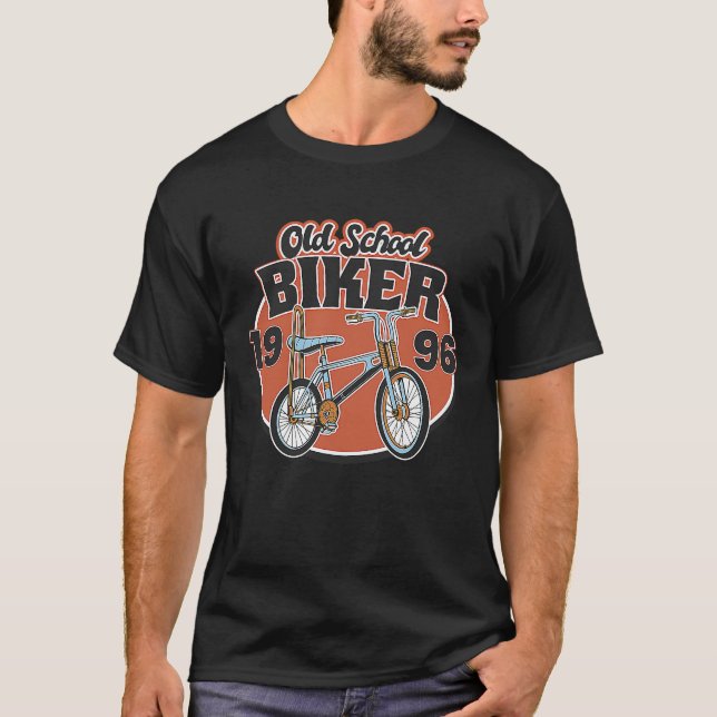 Camiseta Antiga Escola Biker 1996 27º Aniversário (Frente)
