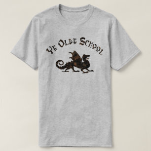 Camiseta Antiga Escola - Dragão Medieval Rei Arthur Knight
