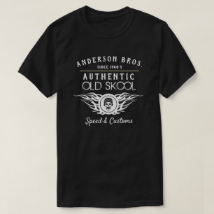 Camiseta Antiga Escola Qualquer Nome Velocidade e Motociclo