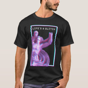 Camiseta Antiga Estátua grega estética Vaporwave reluzente
