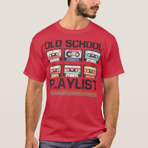 Camiseta Antiga Lista de Reprodução Escolar Cassete Música