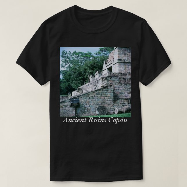 Camiseta Antiga Mayan Ruins Copan Honduras Foto Desenhada (Frente do Design)