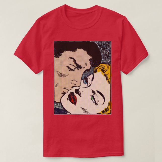 Camiseta Antiga Romance de histórias em quadrinhos (Frente do Design)