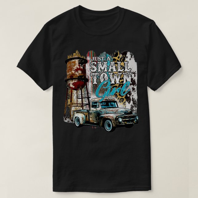 Camiseta Antiga Torre de Água de Caminhão Apenas Uma Pequen (Frente do Design)