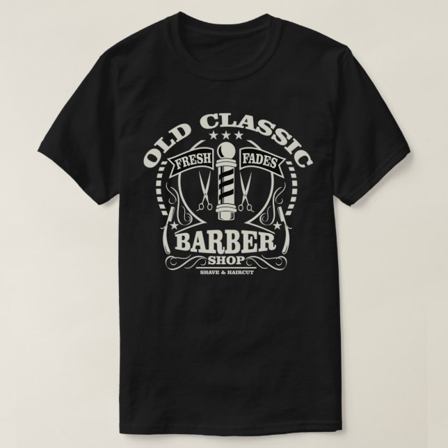 Camiseta Antiga Vintage Barber (Frente do Design)