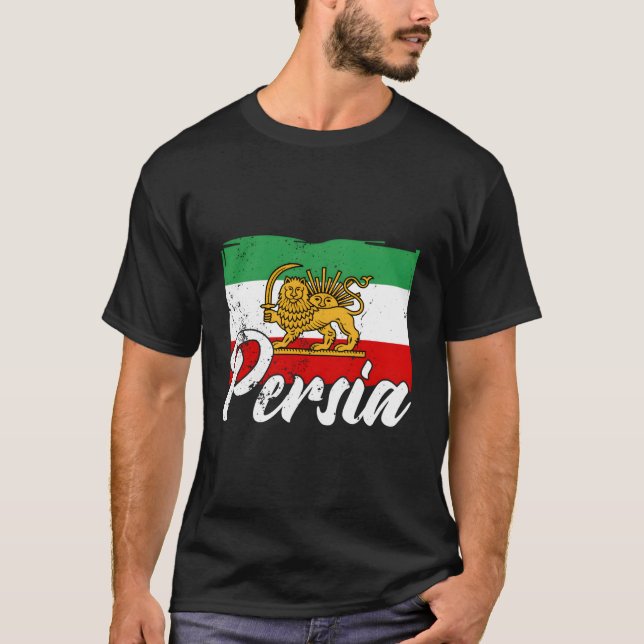 Camiseta Antigas Pérsimas Sinalizadores Irã Ásia Farsi Arte (Frente)