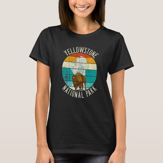 Camiseta Antigo artista de Bison Yellowstone (Frente)