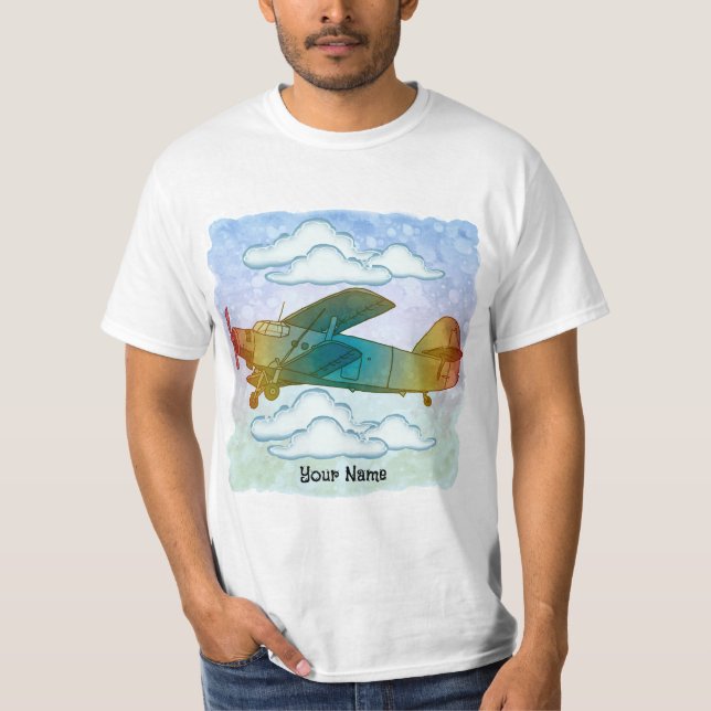 Camiseta Antigo Avião Arco-Íris (Frente)