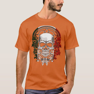 Camiseta Antigo Aztec Rei Crânio Mexicano