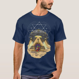 Camiseta Antigo da Pirâmide de OVNI da alienígena