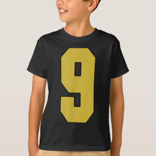 Camiseta Antigo Dourado Número 9 jogador Jersey Uniforme #9