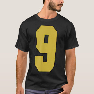 Camiseta Antigo Dourado Número 9 jogador Jersey Uniforme #9
