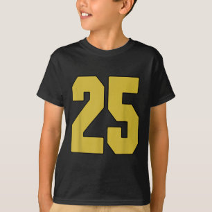 Camiseta Antigo Dourado Número Negro 25 Jersey Player Unifo