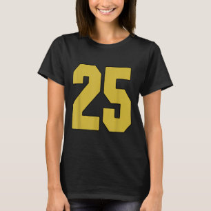 Camiseta Antigo Dourado Número Negro 25 Jersey Player Unifo