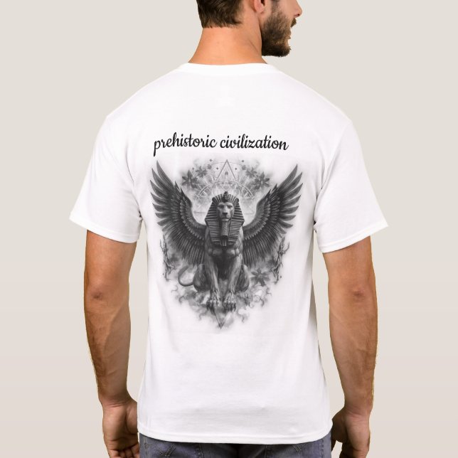 Camiseta Antigo egípcio da Camisa-T Mística Faraó Masculina (Verso)