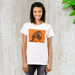 Camiseta Antigo Egípcio Esfinge Laranja E Castanho