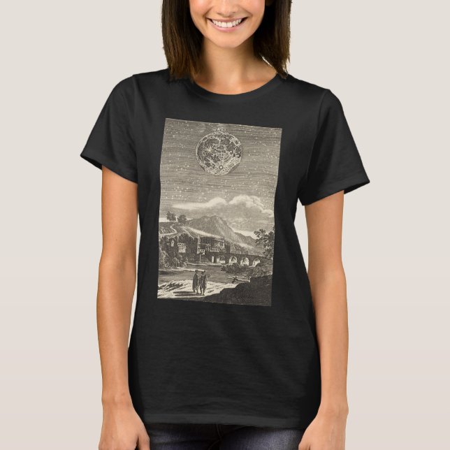 Camiseta Antigo Era do Renascimento Lua por Allain Mallet (Frente)