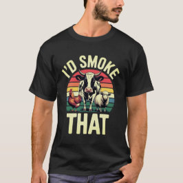 Camiseta Antigo Eu Fumaria Aquela Engraçada Churrasqueira d
