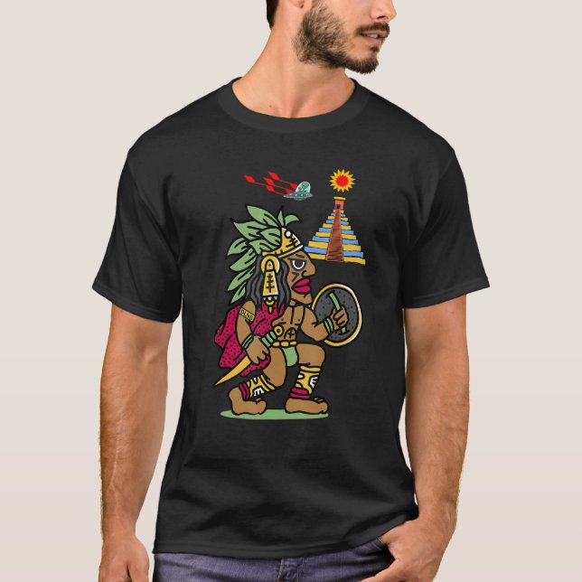 Camiseta Antigo Guerreiro Asttec Aliens Dln8 Em Tenochtitla (Frente)