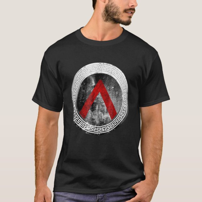 Camiseta Antigo Guerreiro Lambda, Antigo Grego Vintag Grego (Frente)