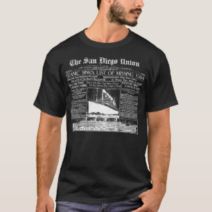 Camiseta Antigo jornal TITANIC 1912