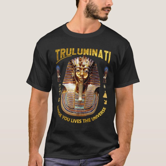 Camiseta Antigo Rei Egípcio Tut Tutankhamen Illuminati  (Frente)