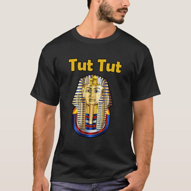 Camiseta Antigo Rei Tut Faraó Dourado Colorido (Frente)