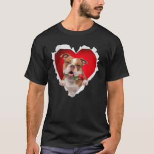 Camiseta Antigo Rosa do Cachorro do Bulldog do Dia de os na
