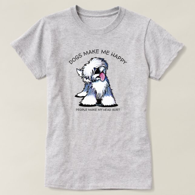 Camiseta Antigo Sheepdog KiniArt™ T-Shirt (Frente do Design)