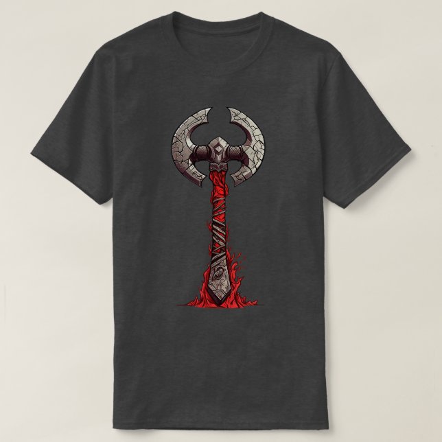 Camiseta Antigo Viking Batalha Ax (Frente do Design)