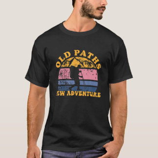 Camiseta Antigos Caminhos Nova Aventura Em Montanhas Retro 
