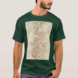 Camiseta Antigos Cursos do Rio Mississippi Meander Belt Pla