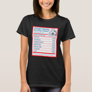 Camiseta Antigos Fatos Nutricionais do Proprietário do Shee