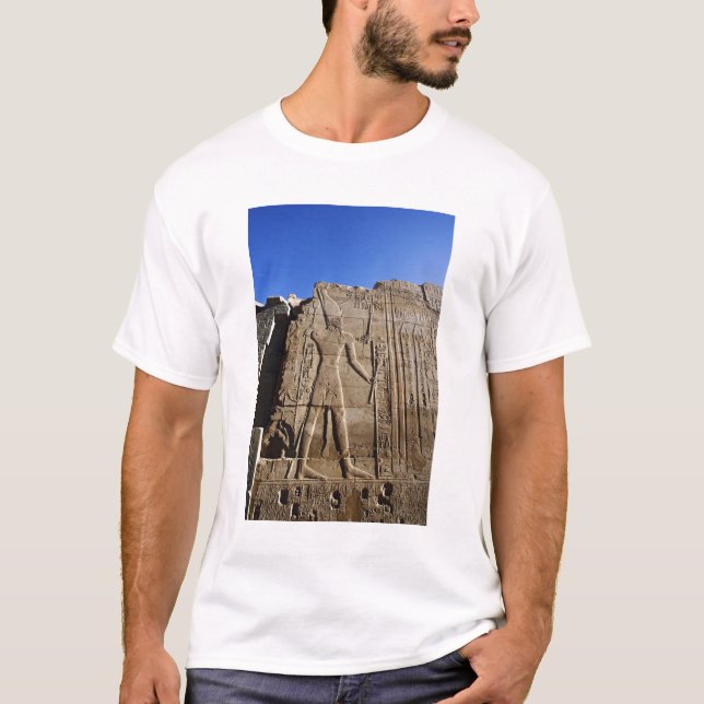 Camiseta Antigos hieróglifos na parede, Templo de Karnak, (Frente)