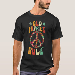 Camiseta Antigos Hippies Vintage Retro Costume Hippy Sunflo