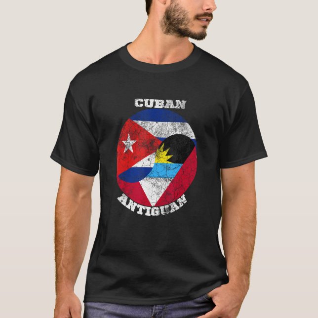 Camiseta Antigua and Cuba flag, Half Cuban Half Antiguan (Frente)