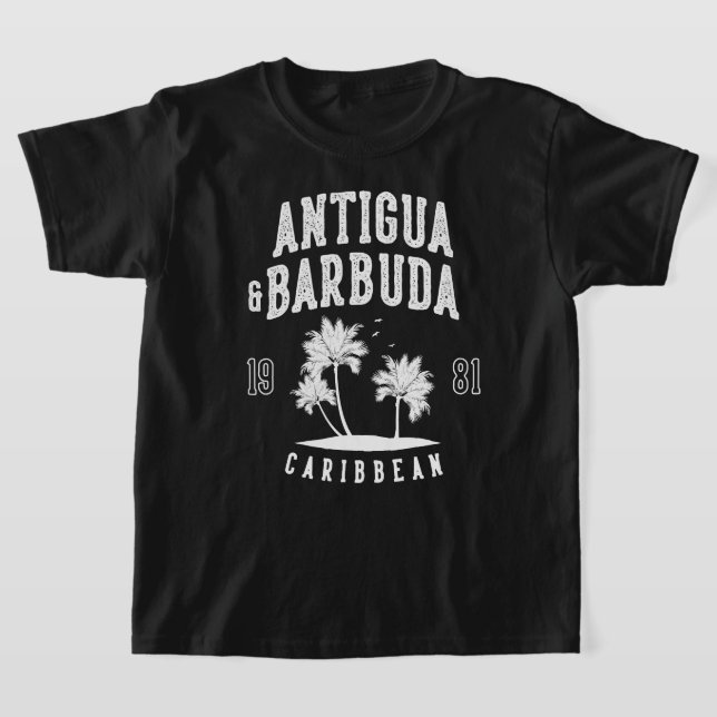 Camiseta Antigua & Barbuda Caribbean Palm Tree Kids (Postura )
