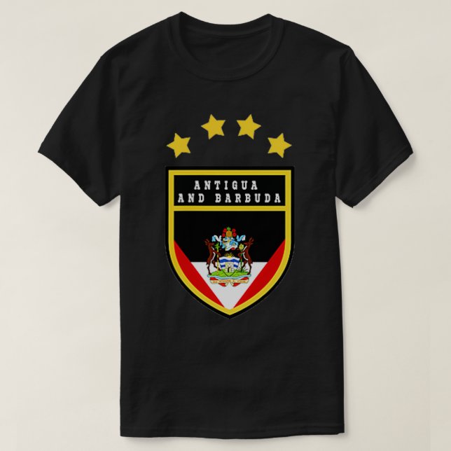 Camiseta Antígua e Barbuda casaco de armas nacional p (Frente do Design)