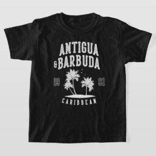 Camiseta Antigua e Barbuda Palmeira Caribenha Crianças