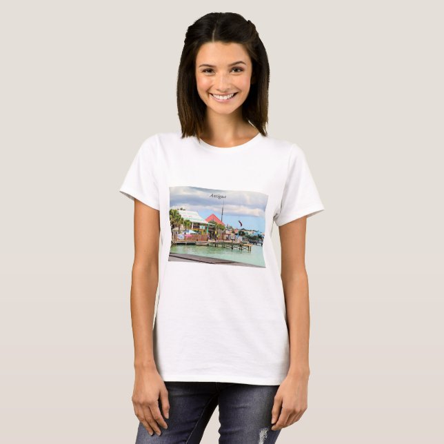 Camiseta Antígua, Ilha no Caribe (Frente Completa)