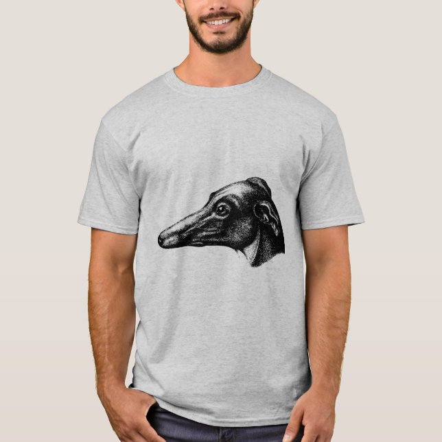 Camiseta Antiguamente Cão Greyhound (Frente)