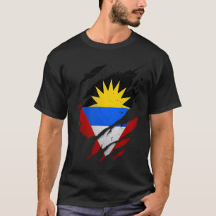 Camiseta Antíguan Barbudan Ortografado Antígua Barbuda Fla