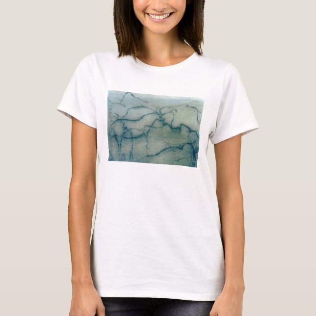 Camiseta Antílope e bison, Perigordiano (pintura caverna) (Frente)