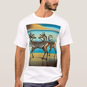 Camiseta Antílopes refletindo Zebras