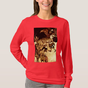 Camiseta Antiquado Arthur Rackham destrói bruxas de goblin